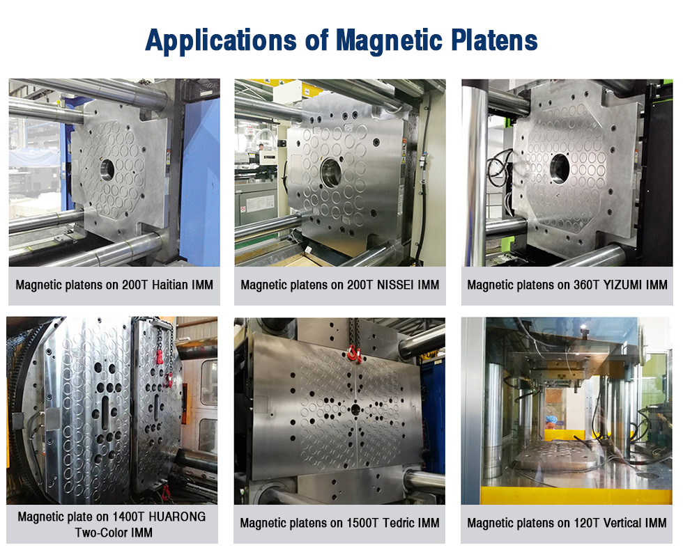 Applications of magnetic platens on different injection molding machines - HVR MAG